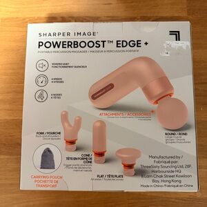 Sharper Image Powerboost Edge+ Percussion Massage Gun w/ Attachments